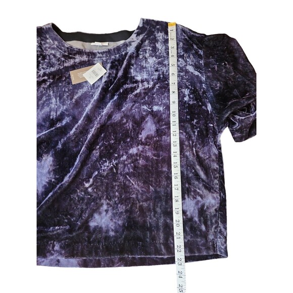 J. Jill Pure Jill Crushed Velvet Boxy Boho Blouse Women S Navy Tie-Dyed NWT - Picture 9 of 9